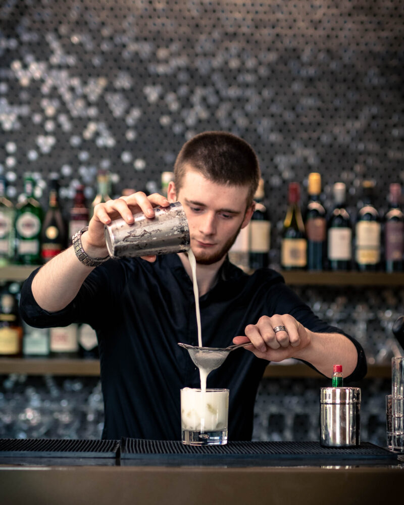 bartender making a cocktail