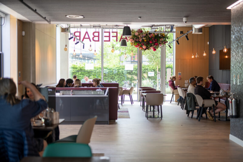 Seating area at W Cafe & Bar