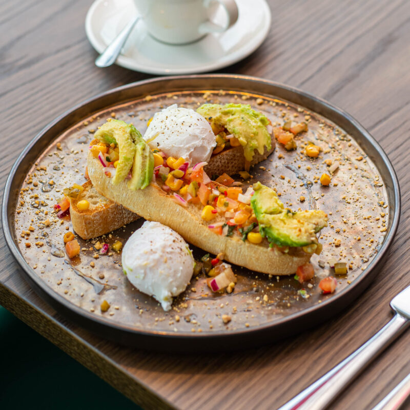 Avocado and Egg Toast with Salsa at W Cafe & Bar