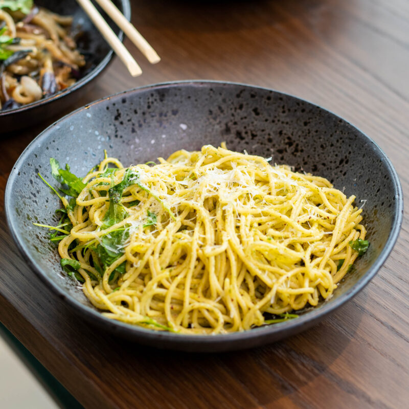 Mascarpone & rocket pesto pasta at W Cafe & Bar